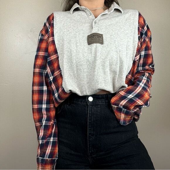 Levi’s Reworked Relaxed Fit Country Fall Flannel Long Sleeve Baggy Shirt Top - Picture 7 of 7